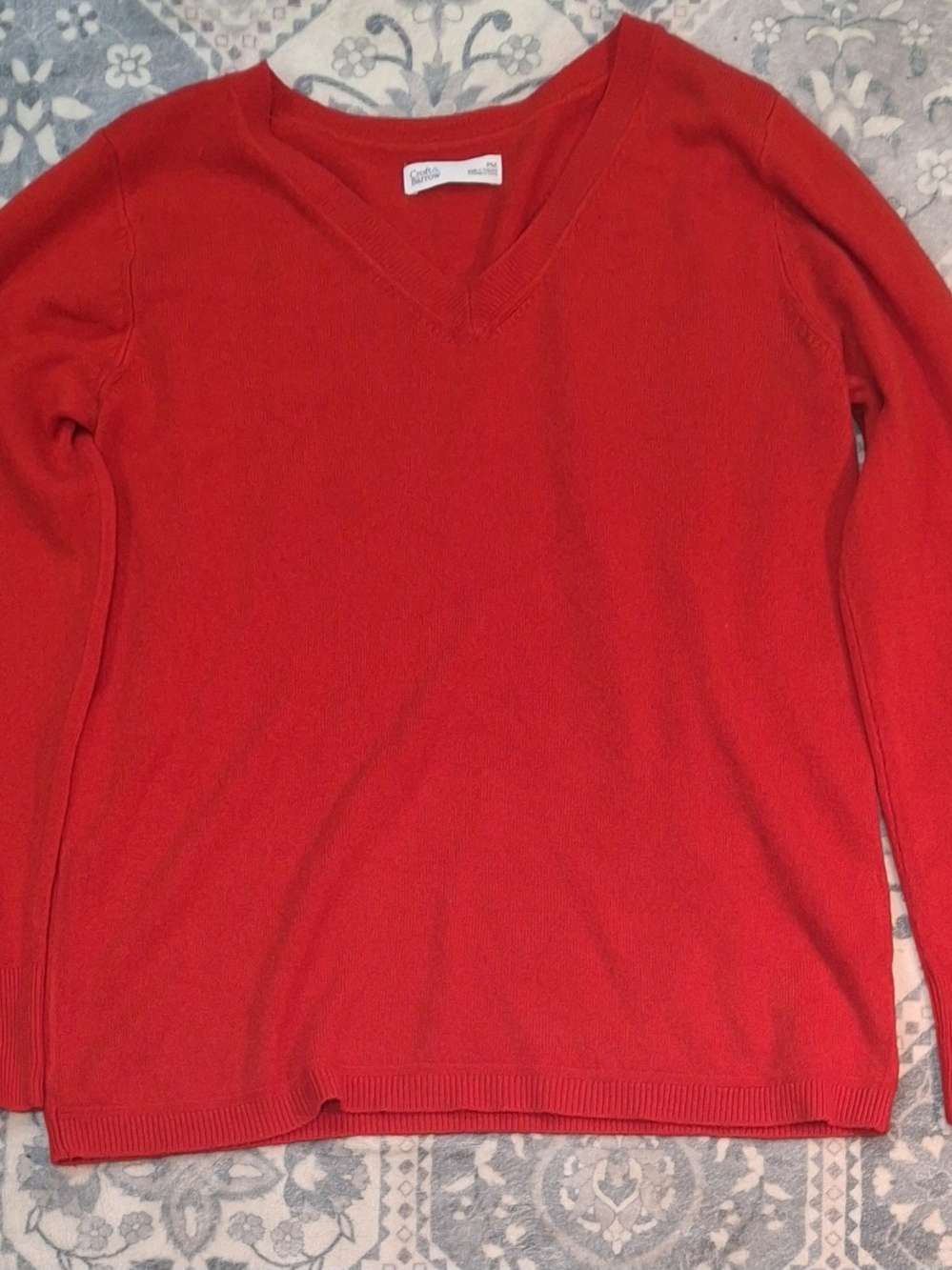 Red V-Neck Woman's Sweater